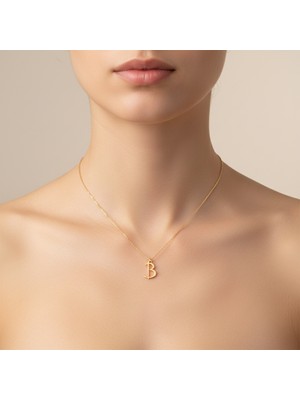 Tabitela 14 Ayar Altın Kolye Ucu Harf B   GM9457 0.5 gr