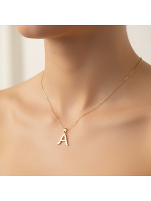Tabitela 8 Ayar Altın Kolye Ucu Harf A   GM9418 1 gr