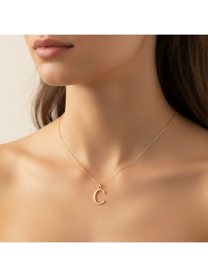 Tabitela 8 Ayar Altın Kolye Ucu Harf C   GM9479 0.5 gr