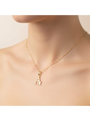 TabiTela 14 ayar altın kolye ucu Harf A   GM9440 0.5 gr