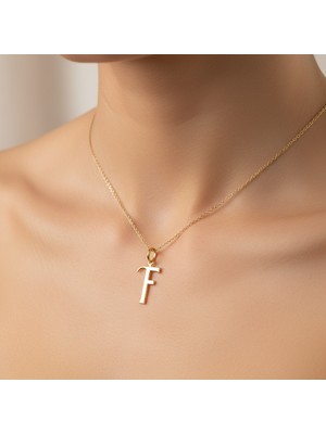 Tabitela 8 Ayar Altın Kolye Ucu Harf F   GM9654 0.5 gr