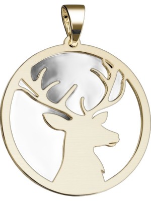 TabiTela 8 ayar altın kolye ucu Ren Geyiği GM9334 0.5 gr