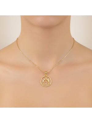 TabiTela 8 ayar altın kolye ucu Zencefilli Ev GM9250 1 gr