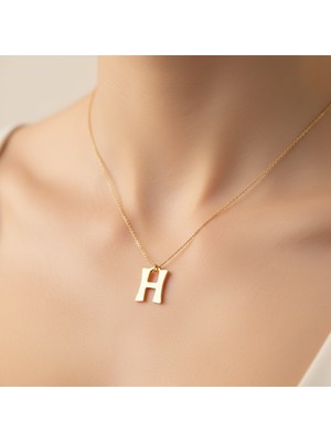 TabiTela 14 ayar altın kolye ucu Harf H   GM9690 0.5 gr