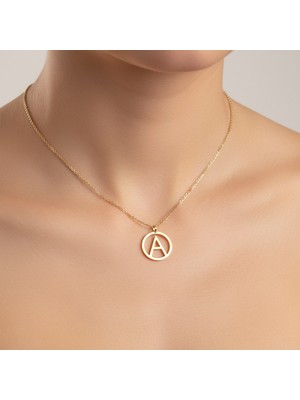 TabiTela 14 ayar altın kolye ucu Harf A   GM9435 0.5 gr
