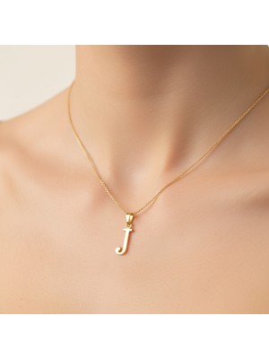 TabiTela 14 ayar altın kolye ucu Harf J   GM9725 0.5 gr