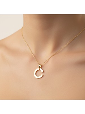 Tabitela 8 Ayar Altın Kolye Ucu Harf C   GM9473 0.5 gr