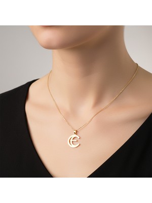 TabiTela 8 ayar altın kolye ucu Harf E   GM9521 1 gr