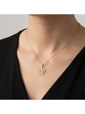 TabiTela 8 ayar altın kolye ucu Davud’un Yıldızı / Magen David GM9410 0.5 gr