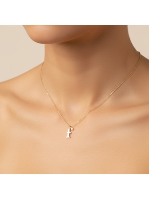 Tabitela 14 Ayar Altın Kolye Ucu Harf F   GM9640 0.5 gr