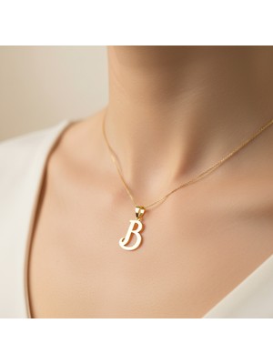 Tabitela 8 Ayar Altın Kolye Ucu Harf B   GM9443 1 gr