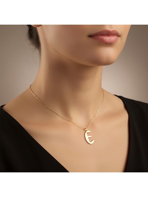 TabiTela 8 ayar altın kolye ucu Harf E   GM9522 0.5 gr