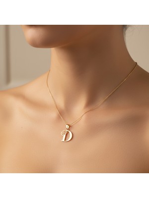 TabiTela 14 ayar altın kolye ucu Harf D   GM9490 1 gr