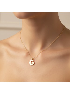 Tabitela 14 Ayar Altın Kolye Ucu Harf G   GM9673 1 gr