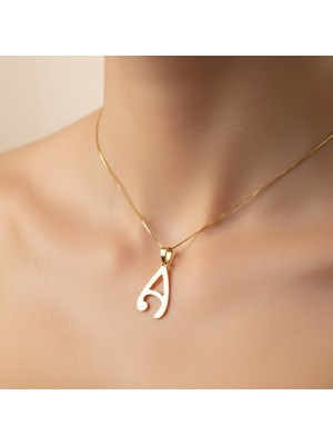 TabiTela 14 ayar altın kolye ucu Harf A   GM9431 0.5 gr