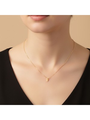 TabiTela 8 ayar altın kolye ucu Harf F   GM9651 0.5 gr