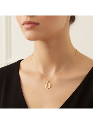 TabiTela 8 ayar altın kolye ucu Harf D   GM9492 0.5 gr