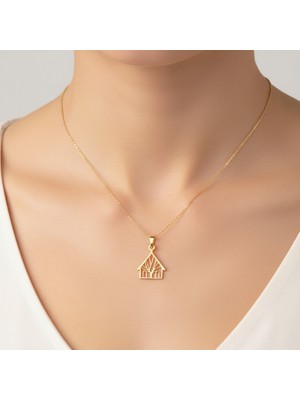 TabiTela 8 ayar altın kolye ucu Zencefilli Ev GM9257 1 gr