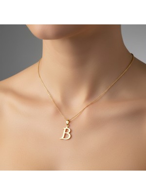 TabiTela 8 ayar altın kolye ucu Harf B   GM9448 0.5 gr