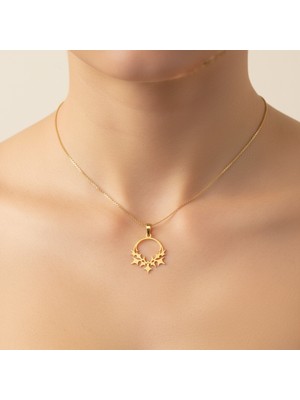 TabiTela 8 ayar altın kolye ucu Çobanpüskülü ve Ökseotu GM9268 1 gr