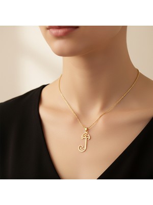 TabiTela 8 ayar altın kolye ucu Harf J   GM9715 0.5 gr