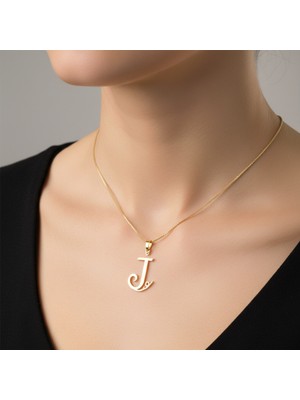 Tabitela 8 Ayar Altın Kolye Ucu Harf J   GM9711 1 gr