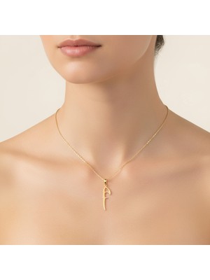 Tabitela 8 Ayar Altın Kolye Ucu Harf F   GM9636 0.5 gr