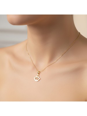 TabiTela 8 ayar altın kolye ucu Nazar Boncuğu GM9363 0.5 gr