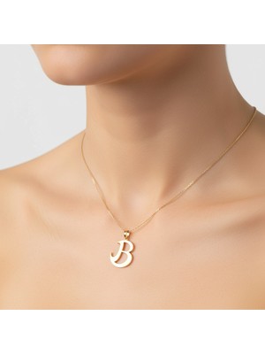 TabiTela 8 ayar altın kolye ucu Harf B   GM9450 0.5 gr