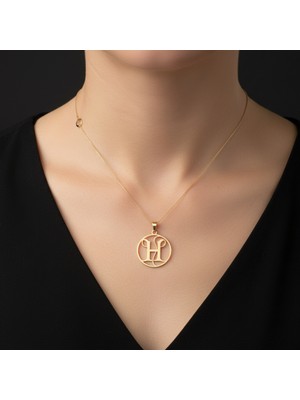 TabiTela 8 ayar altın kolye ucu Harf H   GM9694 0.5 gr