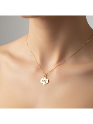 TabiTela 8 ayar altın kolye ucu Elif GM9531 0.5 gr