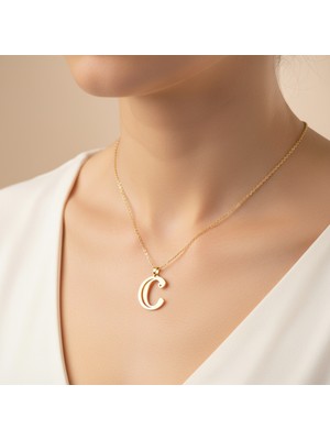 TabiTela 14 ayar altın kolye ucu Harf C   GM9471 1 gr