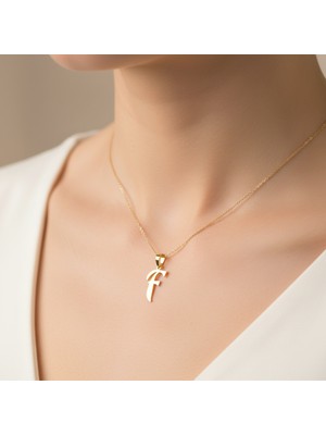 TabiTela 14 ayar altın kolye ucu Harf F   GM9628 1 gr