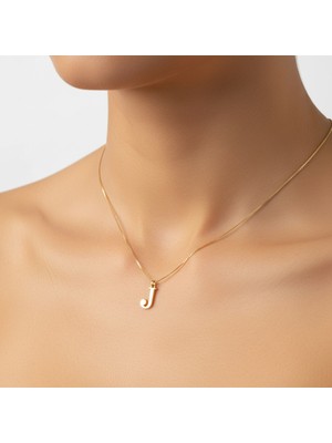 Tabitela 14 Ayar Altın Kolye Ucu Harf J   GM9707 1 gr