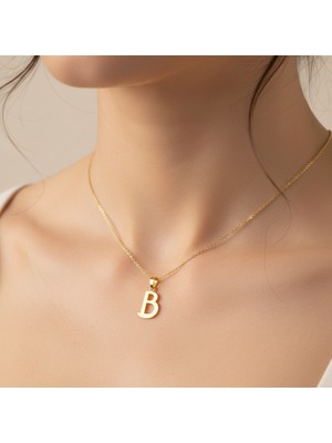 TabiTela 14 ayar altın kolye ucu Harf B   GM9465 0.5 gr