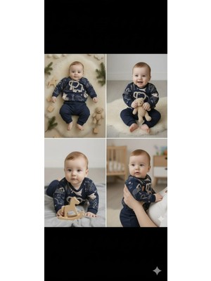 Laura Baby Fil Desenli Kabartmalı Erkek Bebek/çocuk Alt Üst Takım