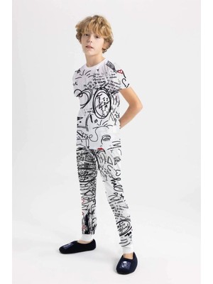 Luess Erkek Çocuk Baskılı %100 Pamuk Suprem Alt Üst Pijama Takımı