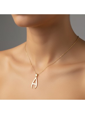 TabiTela 14 ayar altın kolye ucu Harf A   GM9439 1 gr