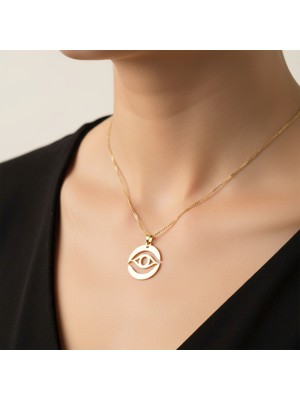 TabiTela 14 ayar altın kolye ucu Nazar Boncuğu GM9353 1 gr