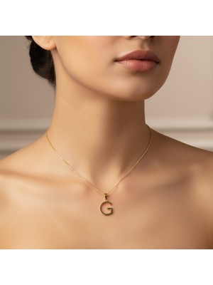 Tabitela 14 Ayar Altın Kolye Ucu Harf G   GM9678 1 gr
