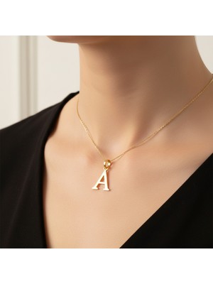 Tabitela 14 Ayar Altın Kolye Ucu Harf A   GM9430 1 gr