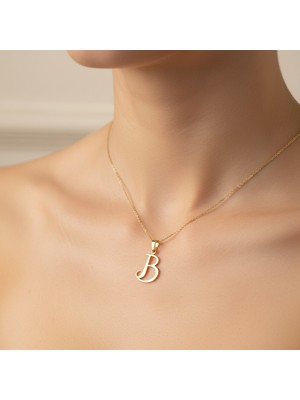 Tabitela 14 Ayar Altın Kolye Ucu Harf B   GM9444 1 gr