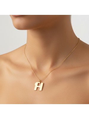 Tabitela 14 Ayar Altın Kolye Ucu Harf H   GM9695 1 gr