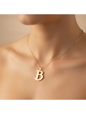 Tabitela 14 Ayar Altın Kolye Ucu Harf B   GM9451 0.5 gr