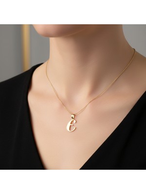 Tabitela 14 Ayar Altın Kolye Ucu Harf E   GM9499 0.5 gr