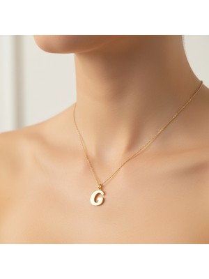 Tabitela 14 Ayar Altın Kolye Ucu Harf G   GM9665 1 gr