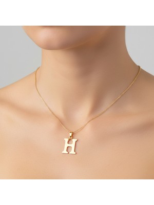 Tabitela 14 Ayar Altın Kolye Ucu Harf H   GM9698 1 gr