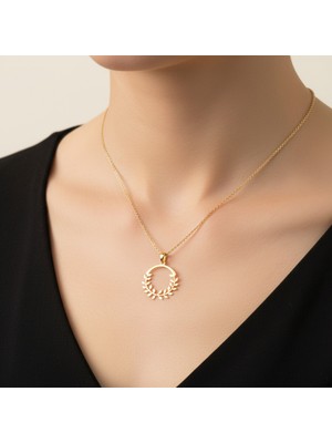 Tabitela 8 Ayar Altın Kolye Ucu Noel Çelengi GM9292 0.5 gr