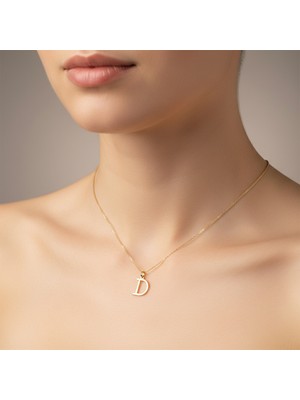 Tabitela 14 Ayar Altın Kolye Ucu Harf D   GM9483 1 gr