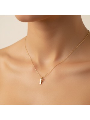 TabiTela 14 ayar altın kolye ucu Harf F   GM9658 1 gr